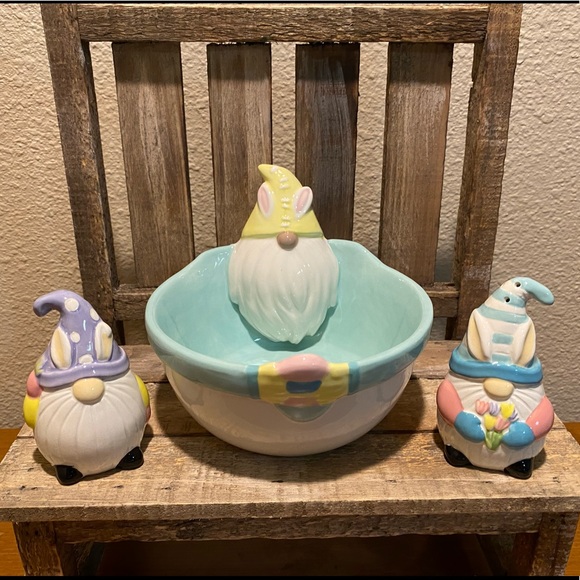 Easter Gnome Salt & Pepper Shaker Set & Easter Gnome Bowl Bundle, Easter Gnomes - Picture 16 of 16